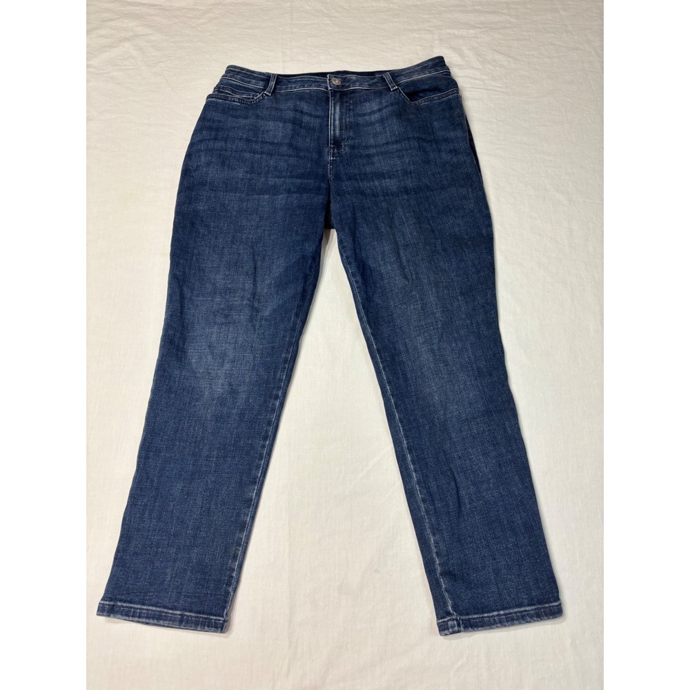 J.Jill Denim Curvy Fit Slim Leg Jeans Dark Wash Blue 12P Petite